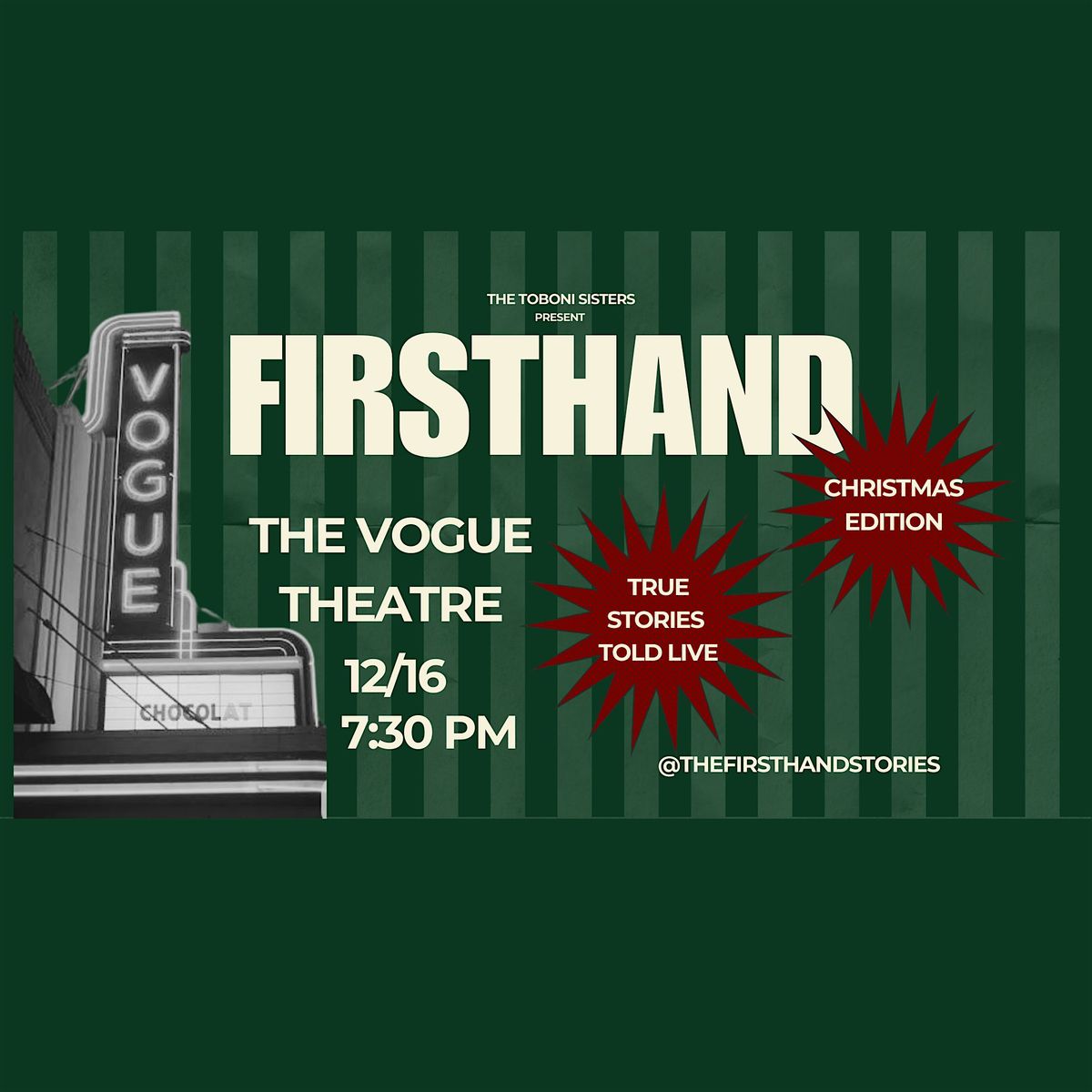 FIRSTHAND : Unbelievable Stories. Told Live., 16 December | Event in San Francisco | AllEvents