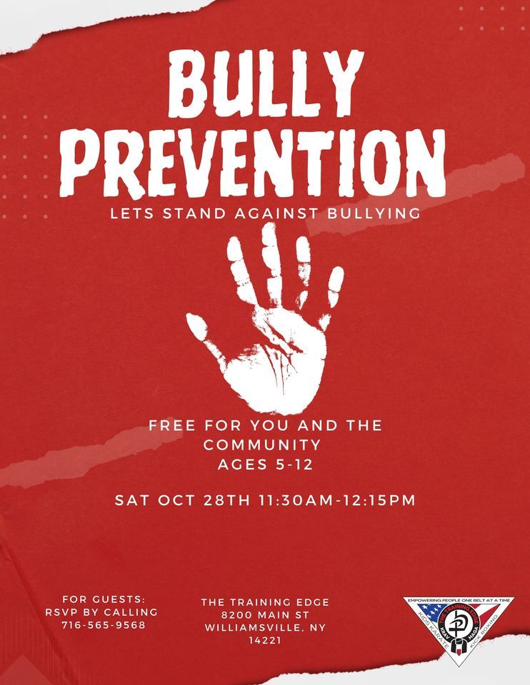 Free Bully Prevention class , The Training Edge, Williamsville, October