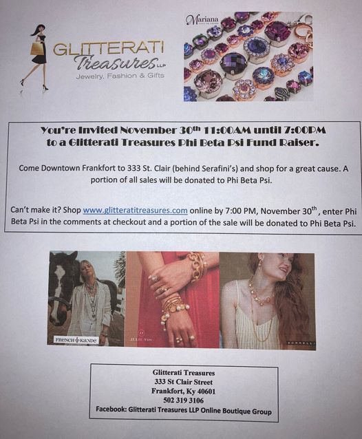 Glitterati Treasures Fundraiser Phi Beta Psi, 333 St Clair St, Frankfort, KY 406011819