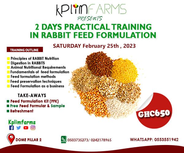 TRAINING : Practical Rabbit Feed Formulation, KPLIM FARMS, Accra, 25 ...