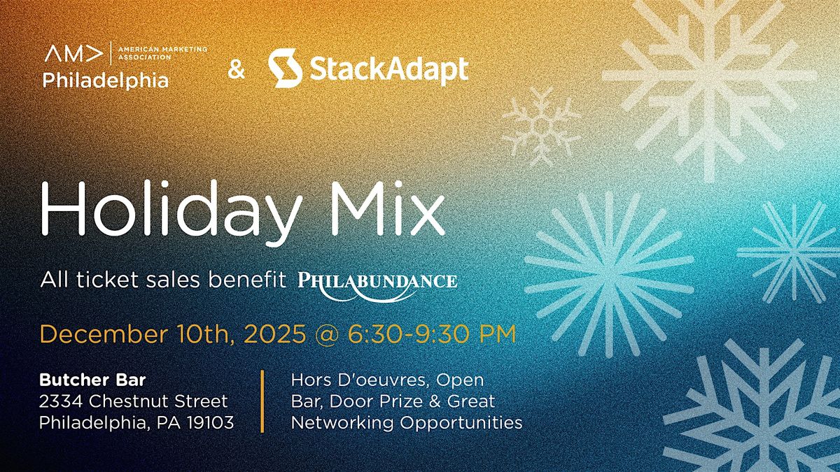 Connect for a Cause: StackAdapt & AMA Philadelphia Holiday Mixer, 10 December | Event in Philadelphia