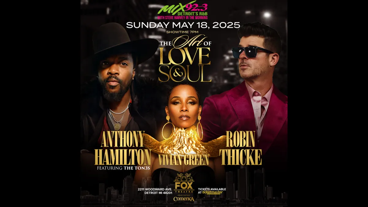 Anthony Hamilton with Robin Thicke and Vivian Green, 18 May | Event in Detroit | AllEvents