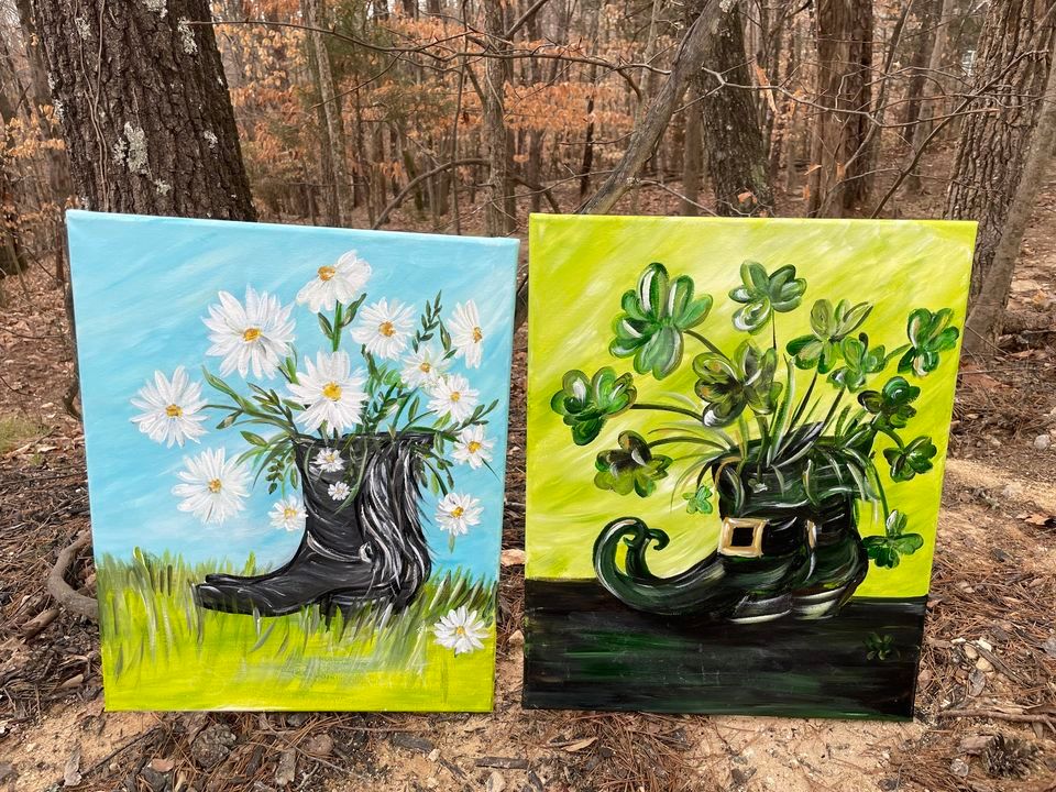 Shamrock/Daisy Boots Sip & Paint , 113 North Greene Street, Greensboro