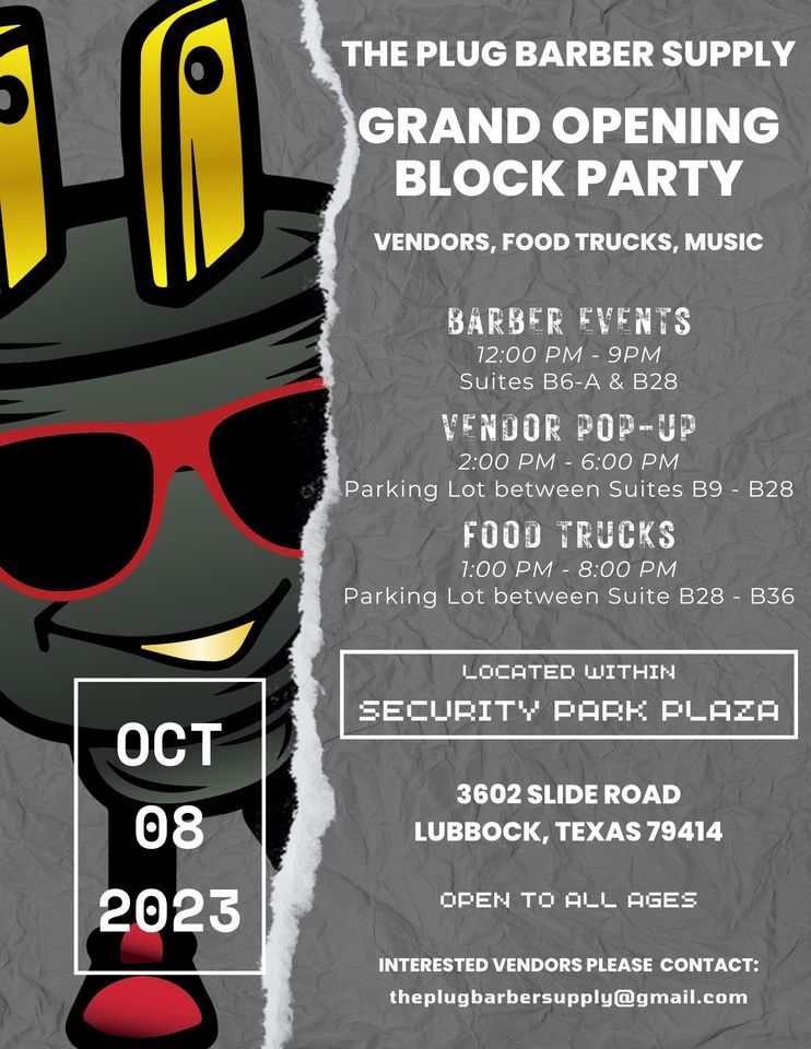 The Plug Barber Supply Grand Opening Block Party, Security Park
