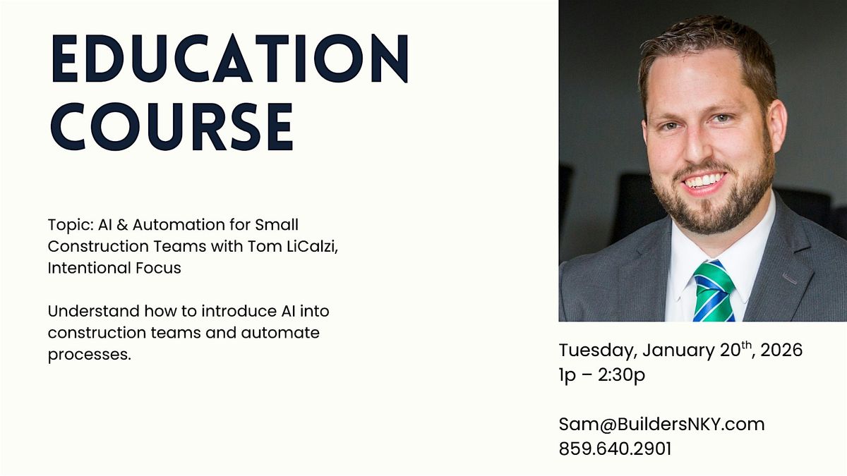 AI & Automation for Small Construction Teams, 20 January | Event in Erlanger | AllEvents