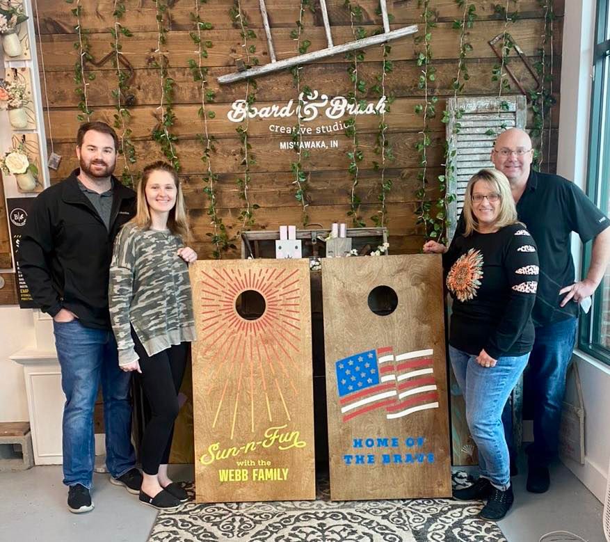 Corn Hole Ages 16 & up 2 guests work on 1 set, Board & Brush Mishawaka, IN, 20 May