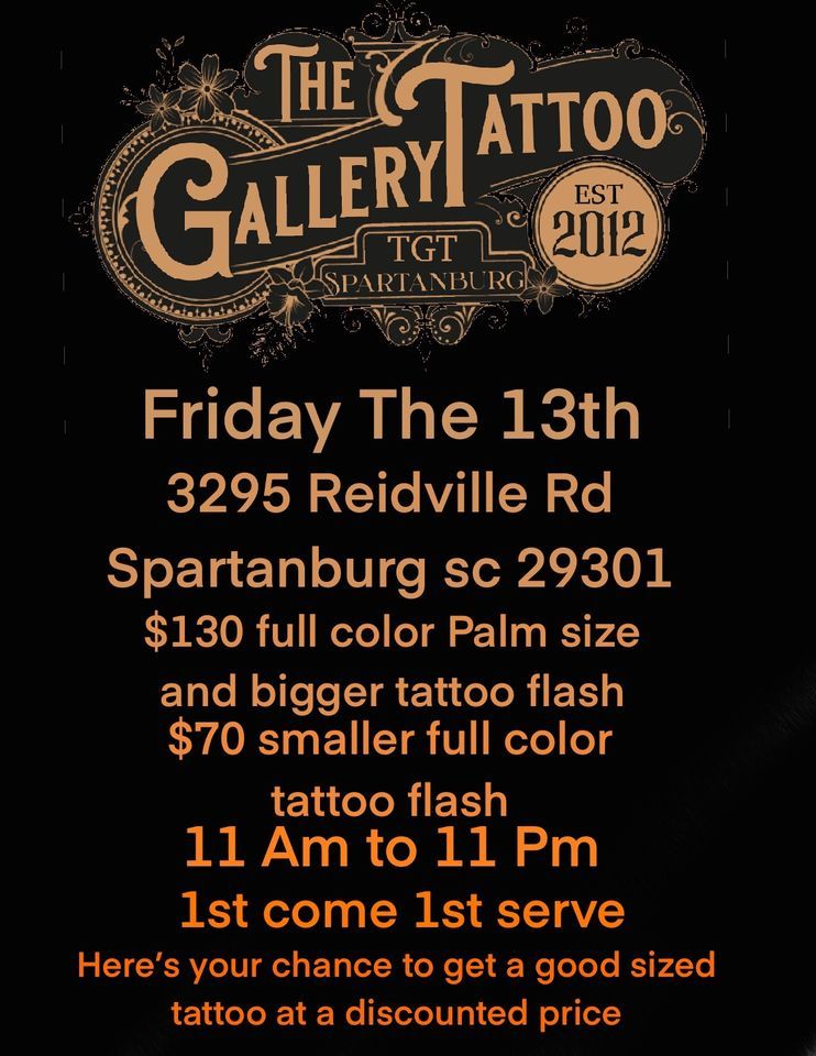 Friday the 13th The gallery tattoo Spartanburg , The Gallery Tattoo