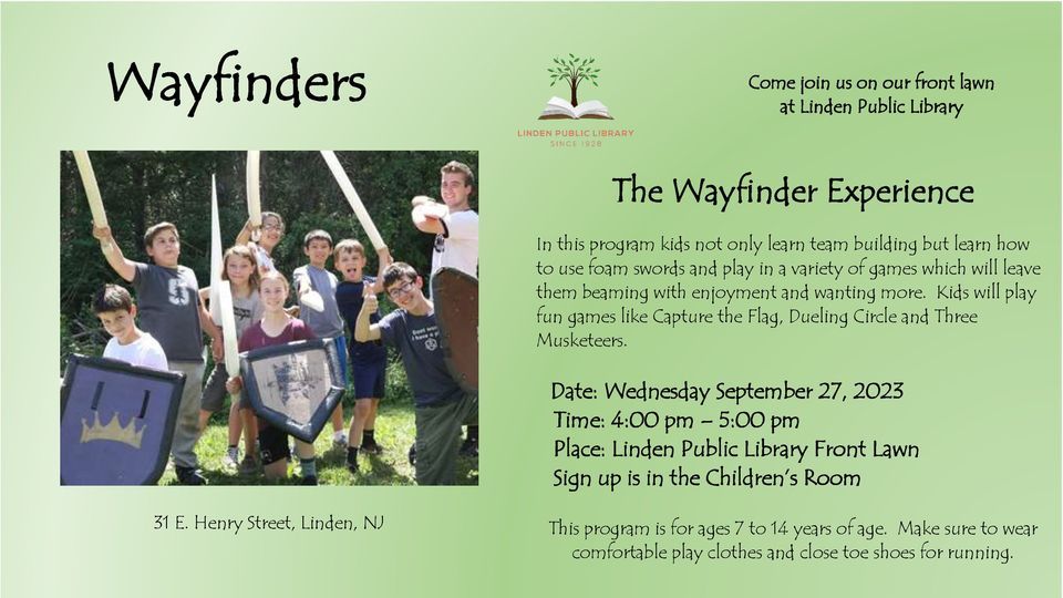 Wayfinders, Linden Public Library, September 27 2023 AllEvents.in