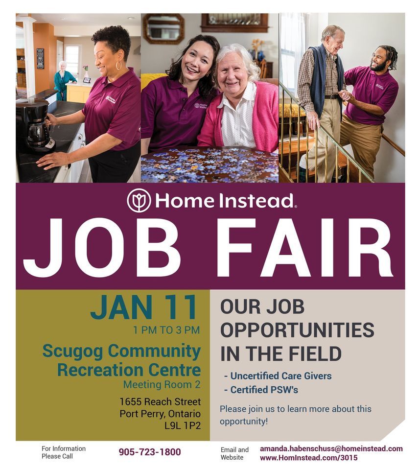Home Instead Job Fair Port Perry, 1655 Reach St, Port Perry, ON L9L