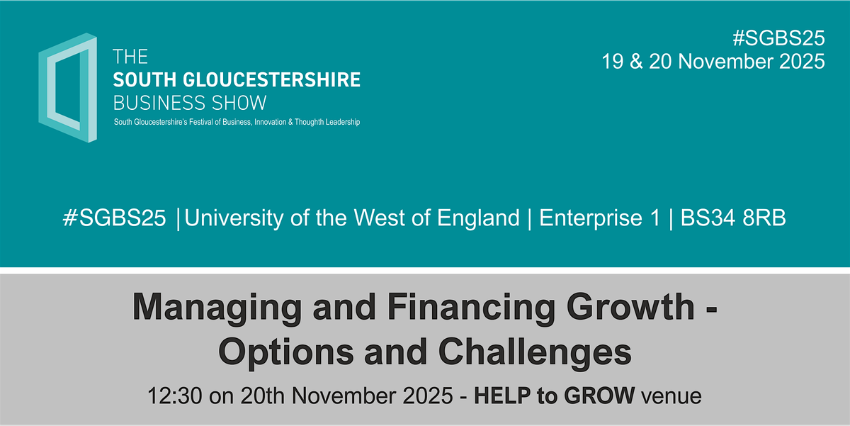 Managing and Financing Growth - Options and Challenges | Event in Bristol | AllEvents