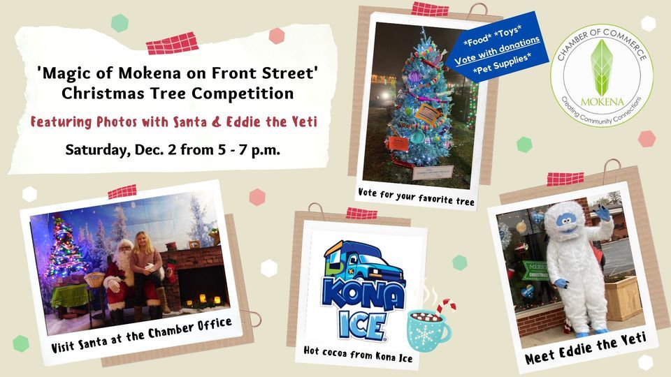 Magic of Mokena Christmas Tree Competition and photos with Santa and