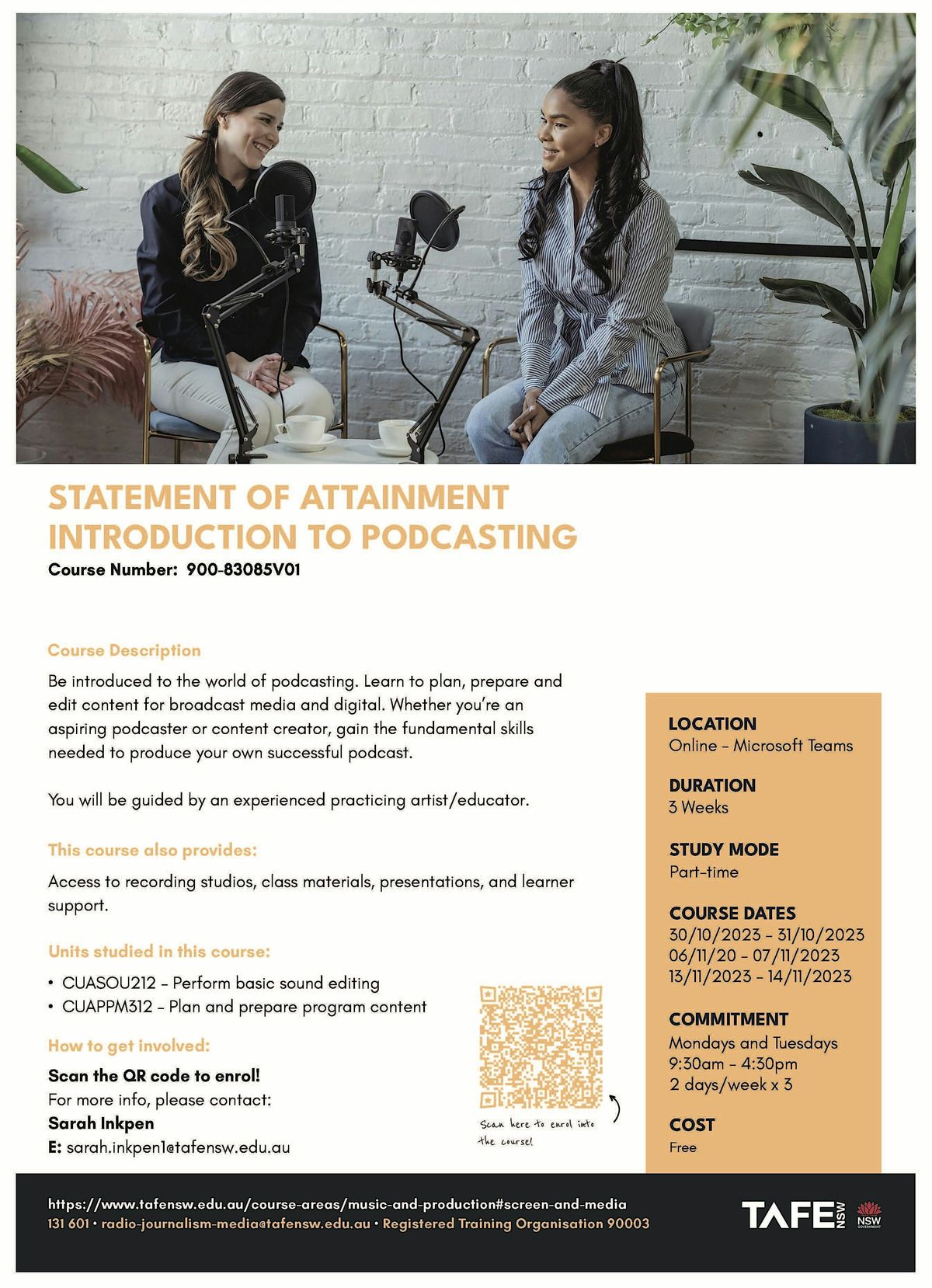 TAFE NSW -  Info session for Radio, Journalism and Social Media, 28 November | Event in Ultimo | AllEvents