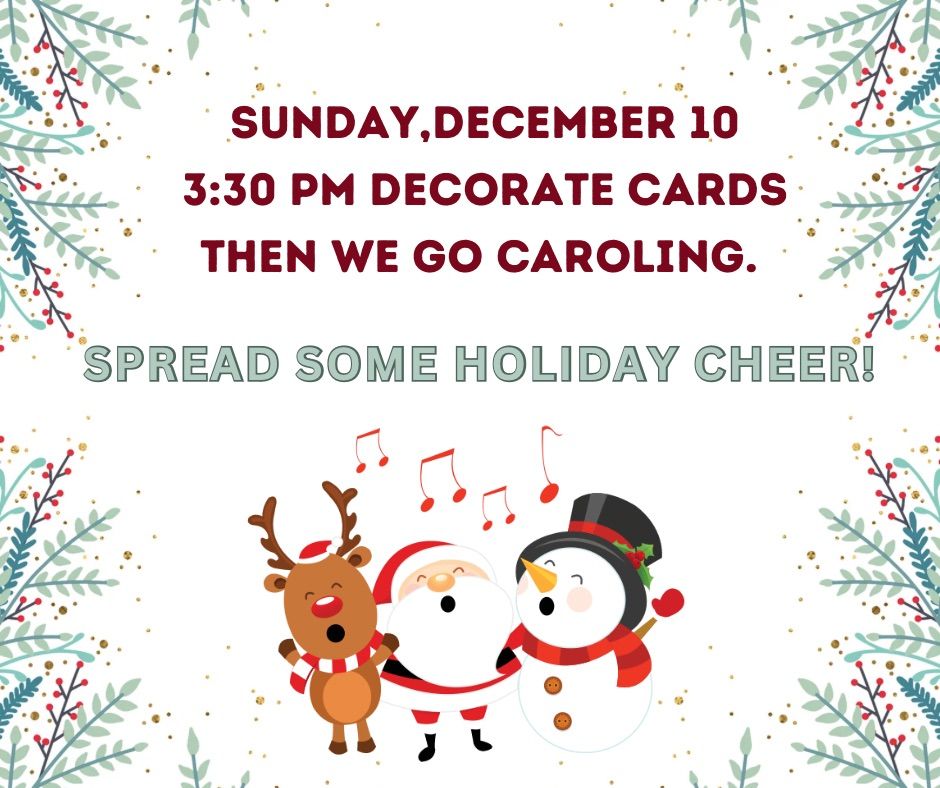 Christmas Cards and Caroling, New Horizon UCC, Kewaskum, December 10
