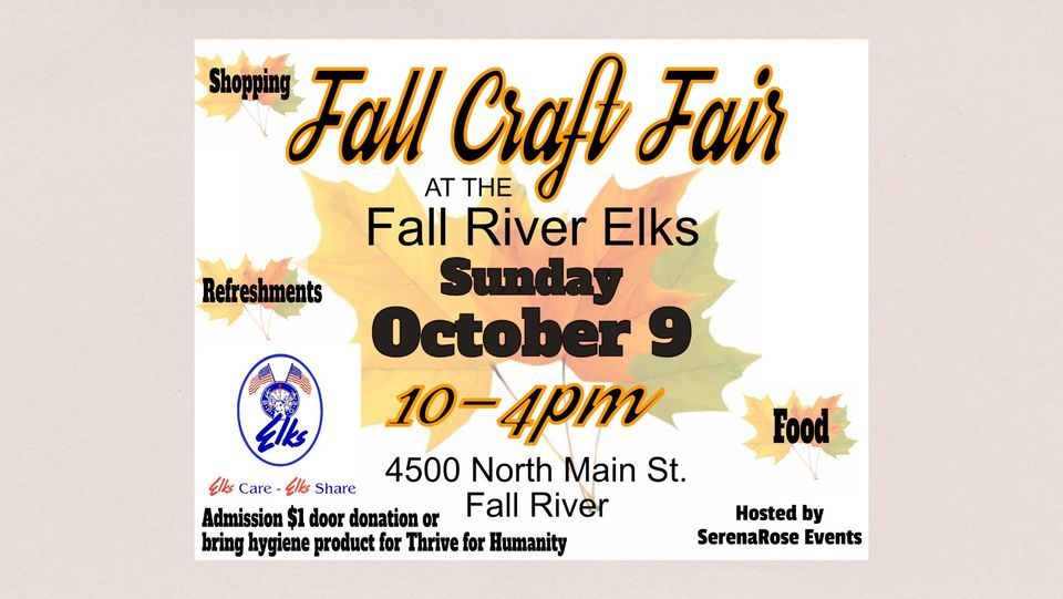 Craft fair At The Fall River Elks, Fall River Lodge of Elks #118, 9 October