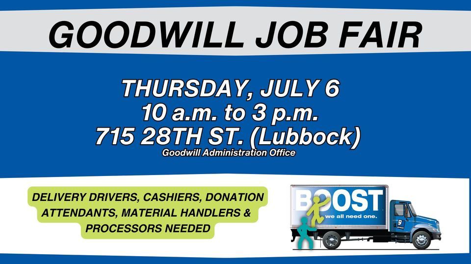 Goodwill Job Fair Lubbock, Goodwill Industries of Northwest Texas
