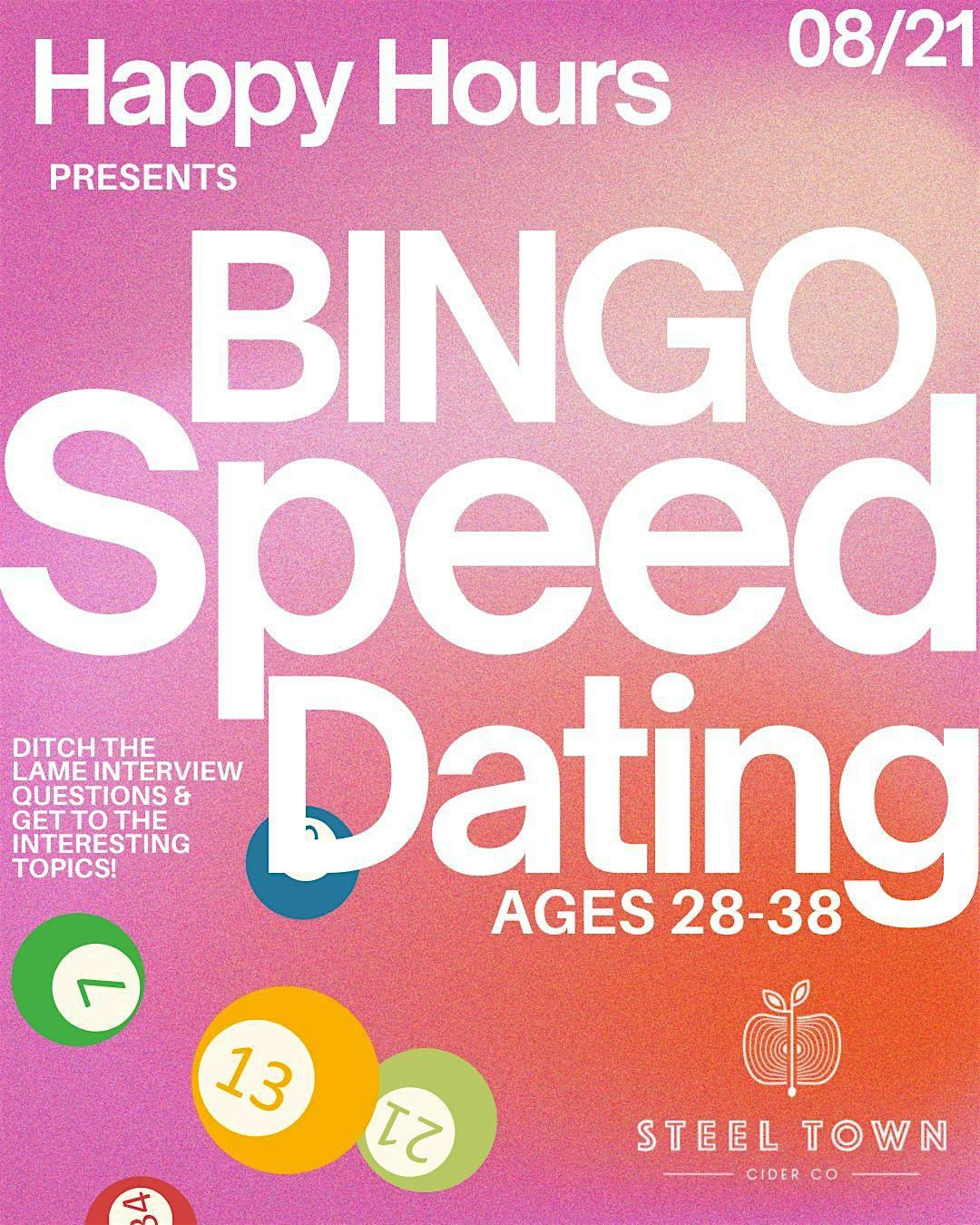 Patio Bingo Speed Dating Ages 28-38@Steel Town Cider