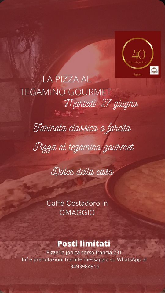 Pizza al tegamino gourmet , Pizzeria Jonica Collegno, Settimo Torinese, 27 June 2023 AllEvents.in