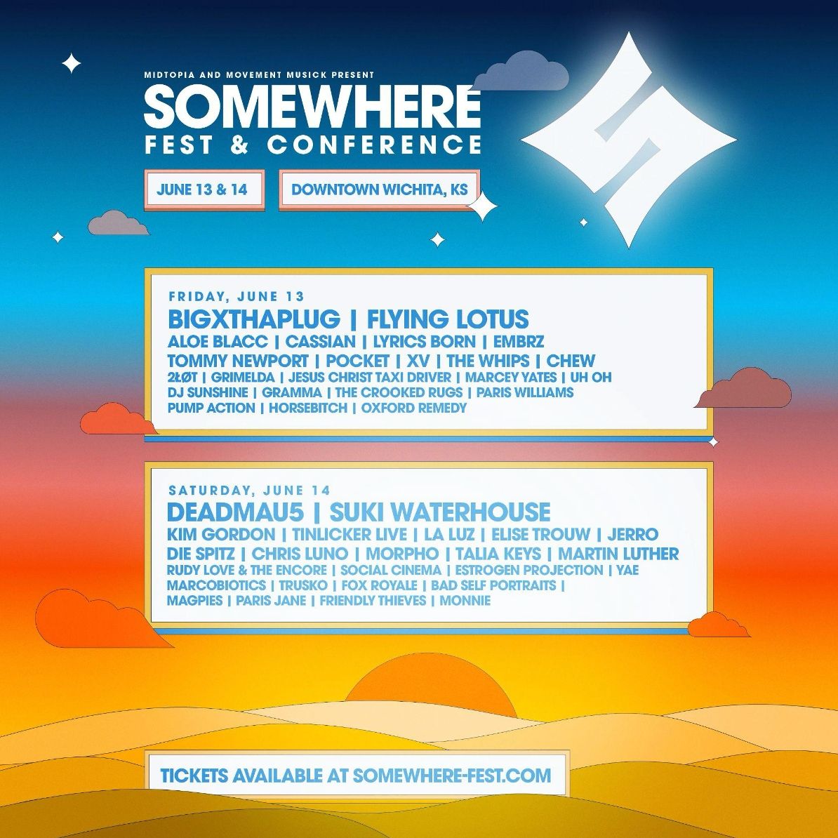 Somewhere Fest: BigXthaPlug  Deadmau5  & Suki Waterhouse - 2 Day Pass, 12 June | Event in Wichita | AllEvents