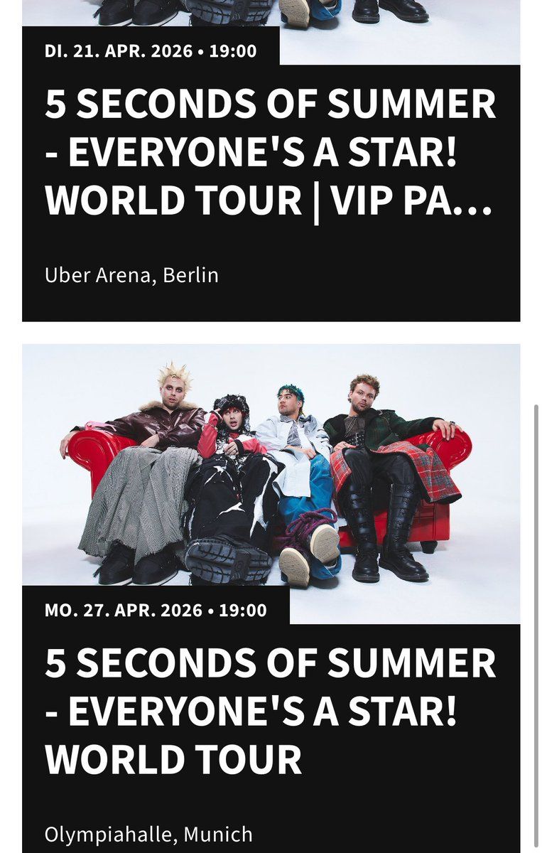 5 Seconds of Summer Berlin Tickets, 21 April | Event in Berlin | AllEvents