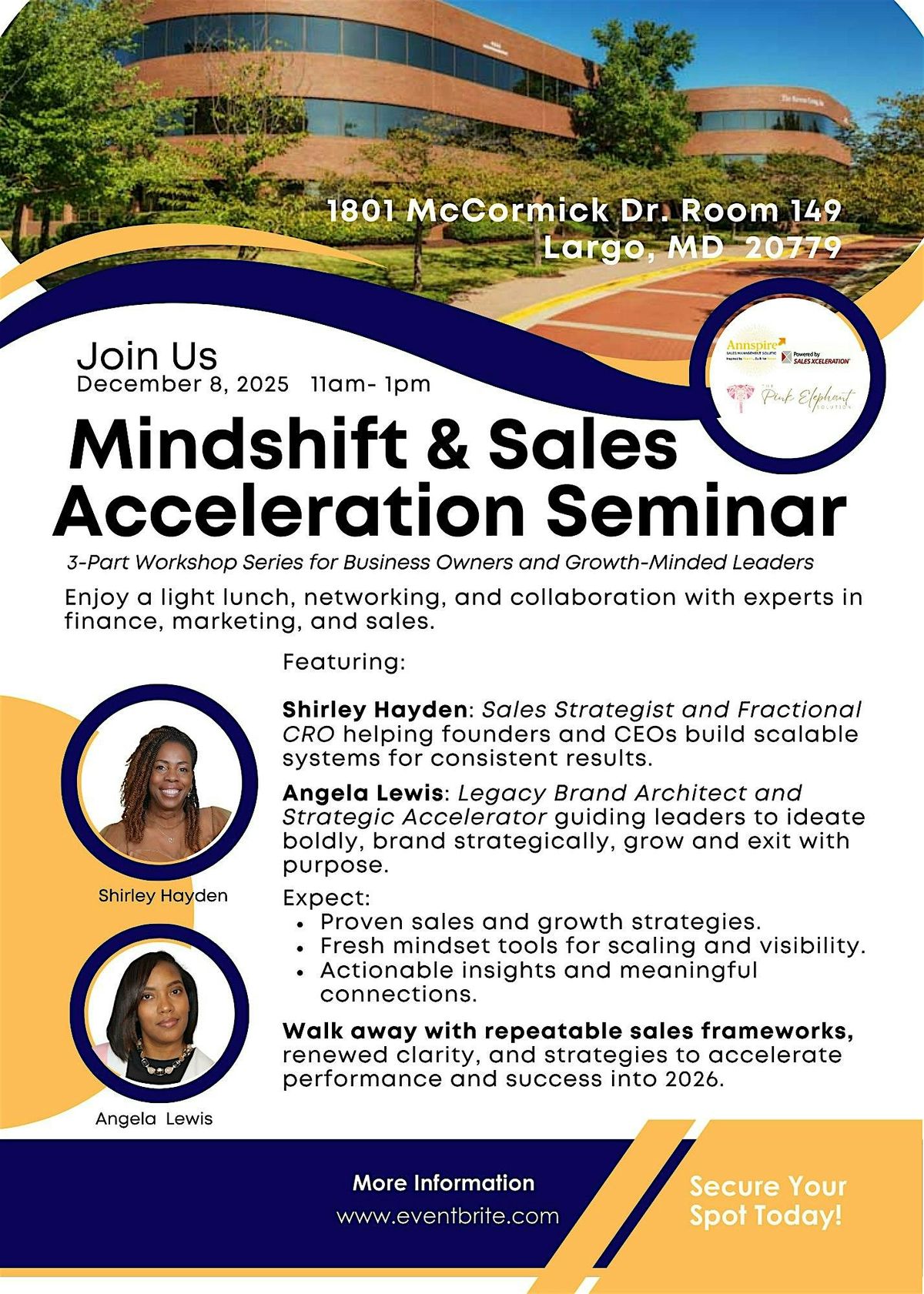 MINDShift & Sales Accelerator: Soaring into 2026    1 of 3 Workshop Series, 8 December | Event in Upper Marlboro