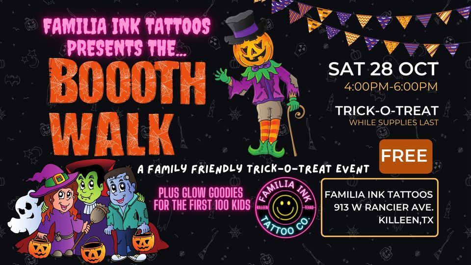 Familia Ink “B000th Walk” A TrickoTreat Event, Familia Ink Tattoo Company, Killeen, October 28