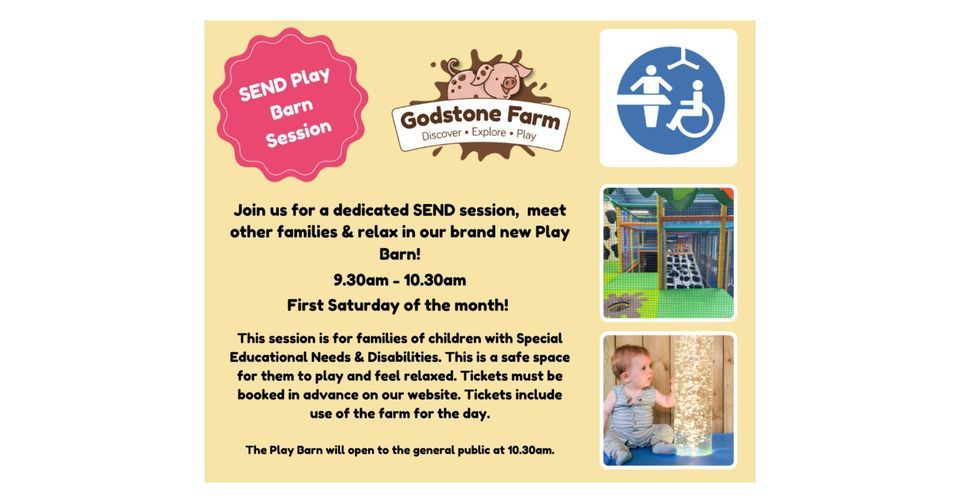 SEND sessions in The Play Barn at Godstone Farm, Godstone Farm