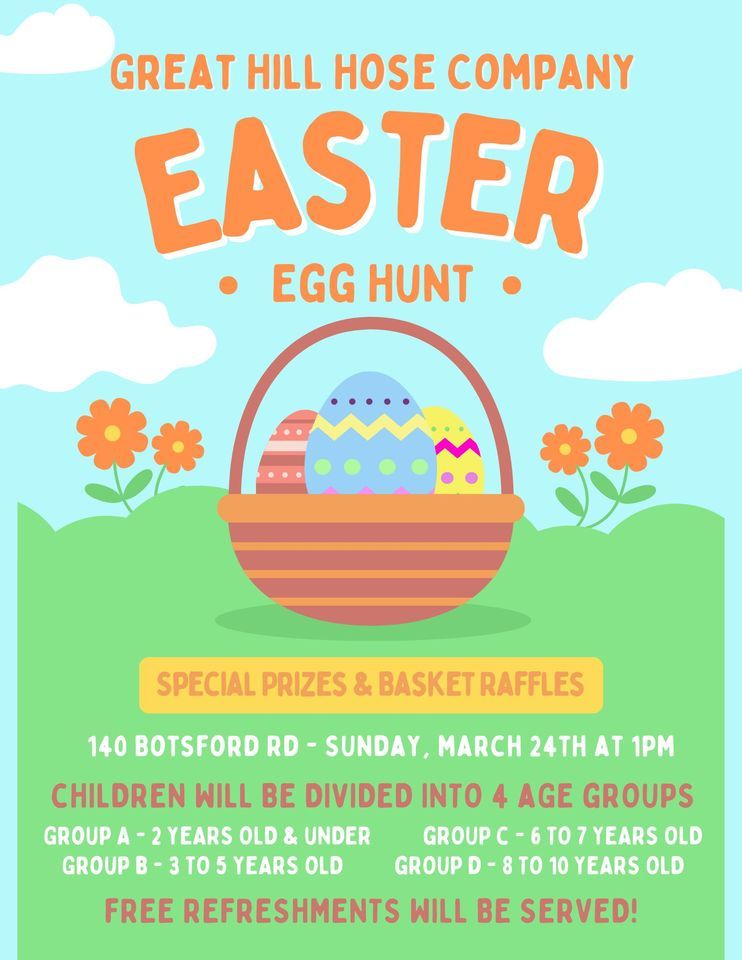 Great Hill Hose Co. Easter Egg Hunt, 140 Botsford Rd , Seymour, CT