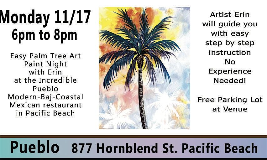 Easy Colorful Palm Sky Paint Night in Pacific Beach  with Erin | Event in San Diego | AllEvents