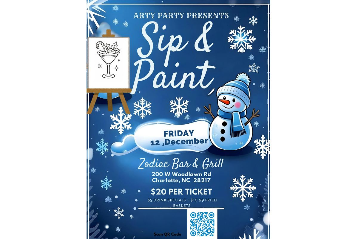 Zodiac Bar & Grill Sip&Paint, 12 December | Event in Charlotte | AllEvents
