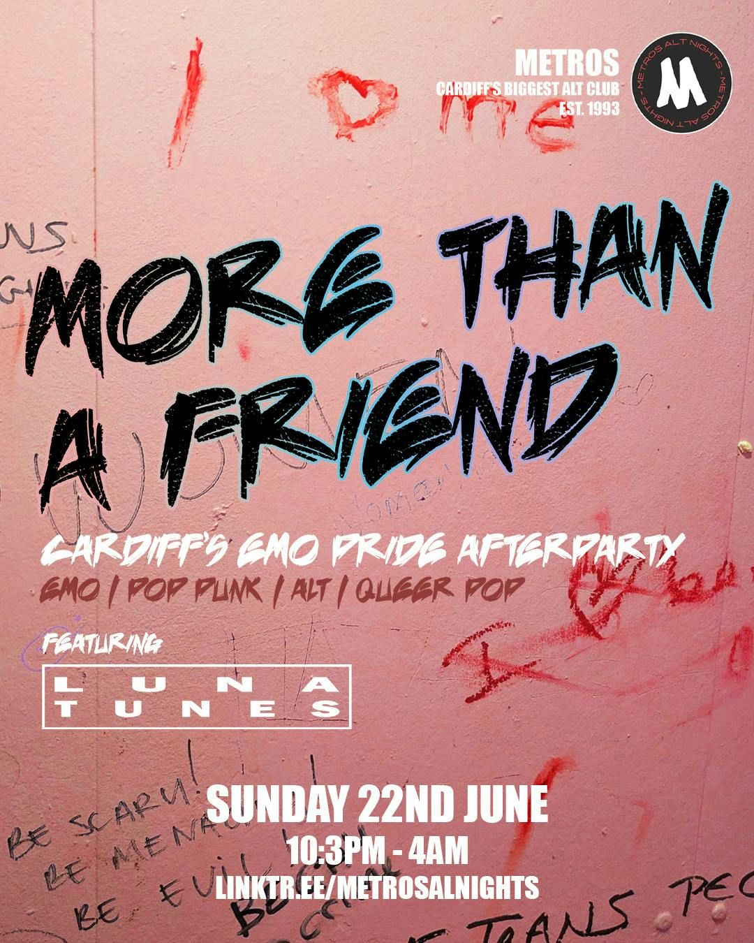 More Than A Friend // Emo Pride Afterparty -  Sunday 22nd June | Event in Cardiff | AllEvents