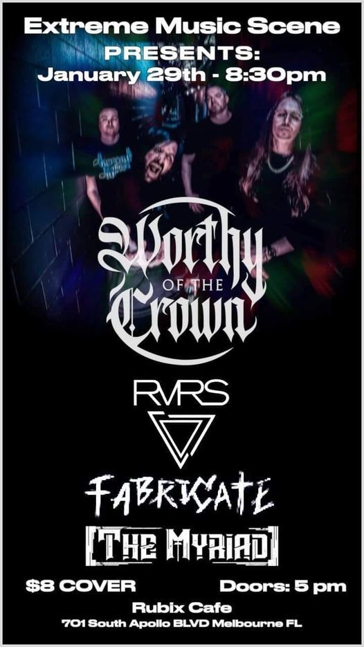 Worthy Of The Crown Rvrs Fabricate The Myriad Rubix Cafe Melbourne January 29 22 Allevents In Worthy Of The Crown Rvrs Fabricate The Myriad Rubix Cafe Melbourne January 29 22 Allevents In