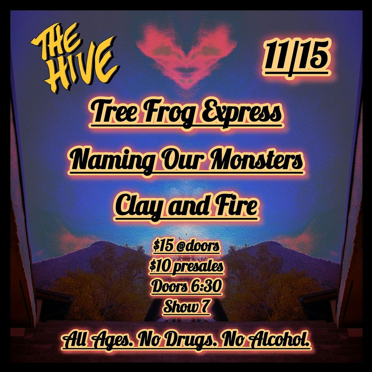TREE FROG EXPRESS, NAMING OUR MONSTERS, CLAY AND FIRE LIVE @THE HIVE | Event in Flagstaff | AllEvents
