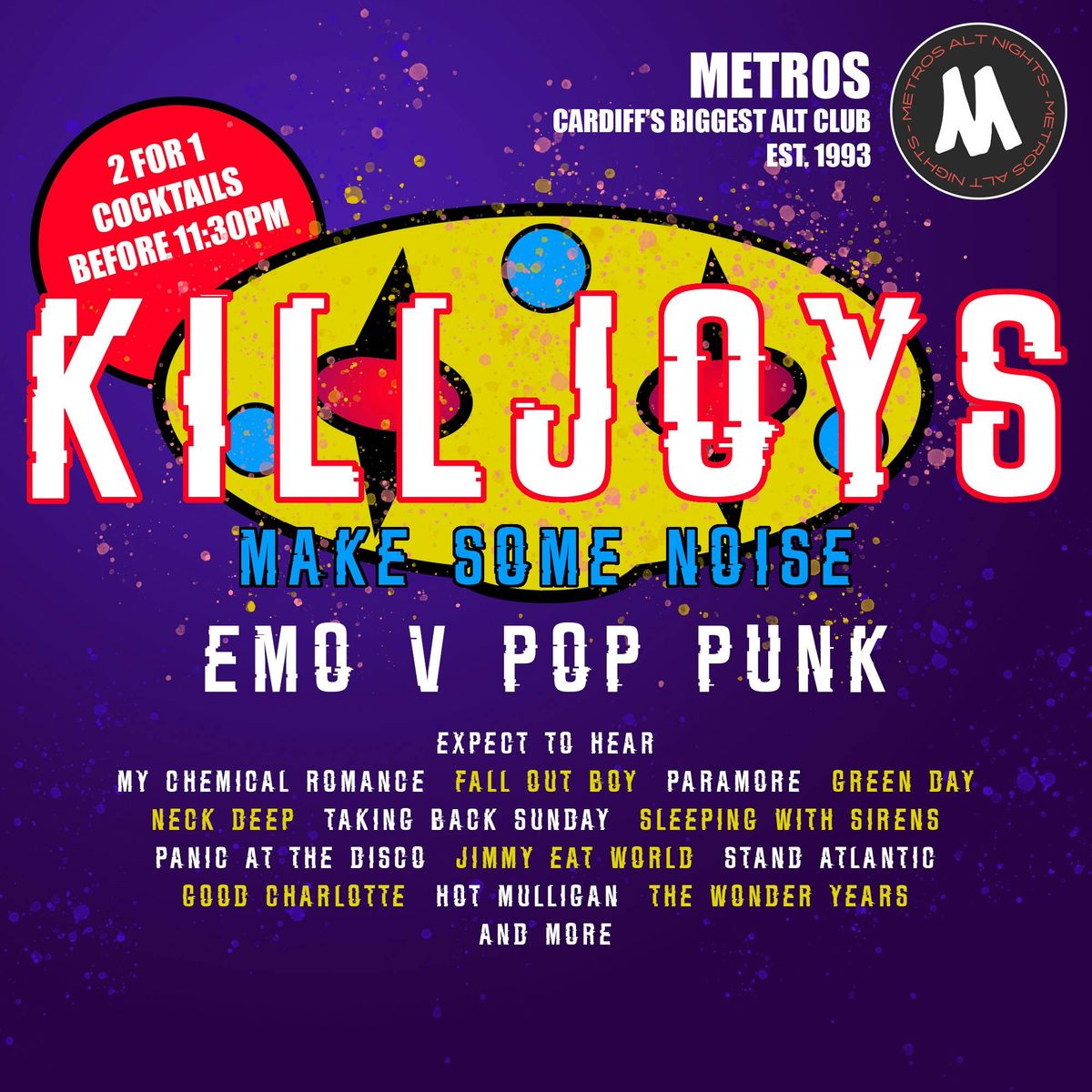 KILLJOYS: Emo V Pop Punk - Friday 27th June, 27 June | Event in Cardiff | AllEvents