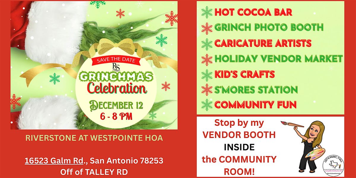 GRINCHmas Night Market at Riverstone at Westpointe HOA, 12 December | Event in San Antonio | AllEvents