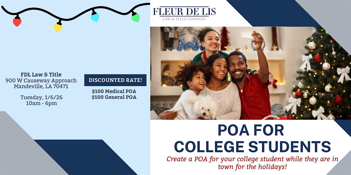 POA for College Students: New Year Legal Prep Day, 6 January | Event in Mandeville | AllEvents