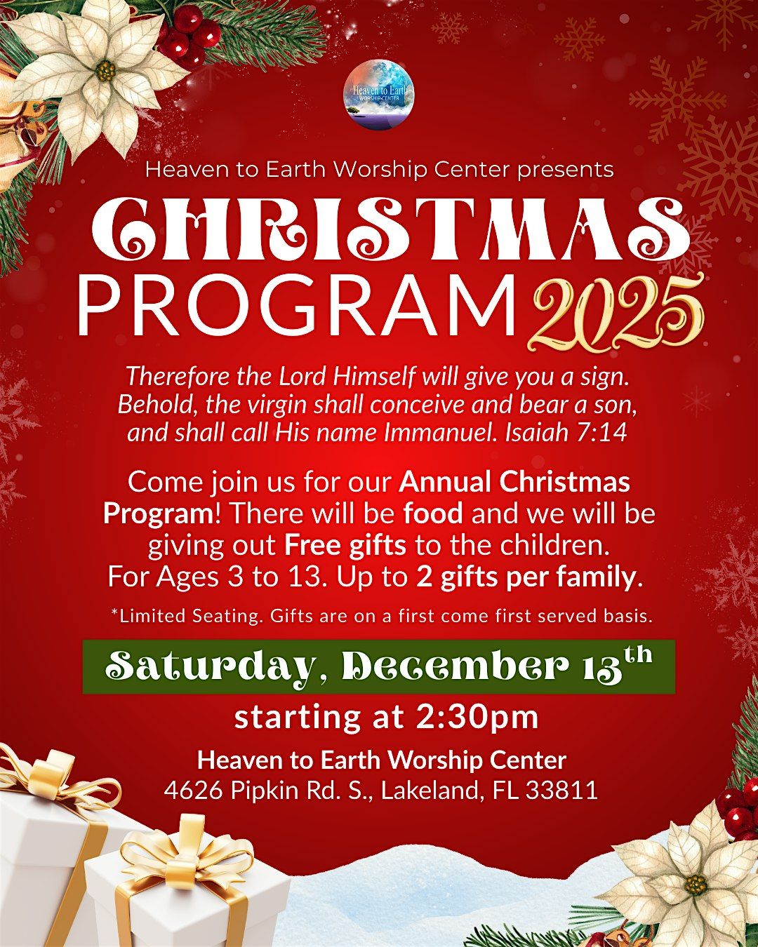 HEWC Annual Christmas Program 2025, 13 December | Event in Lakeland | AllEvents