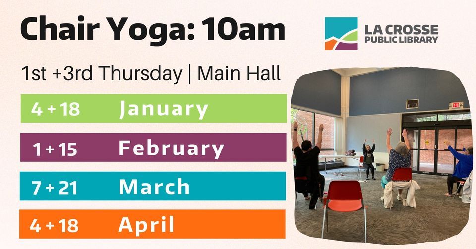 Chair Yoga, La Crosse Public Library, 4 January 2024 | AllEvents