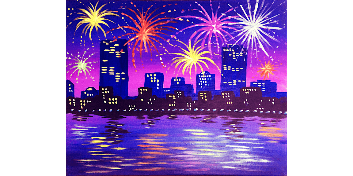 Fireworks Over the City - Paint and Sip in Boston | Classpop!™, 31 December | Event in Lexington | AllEvents