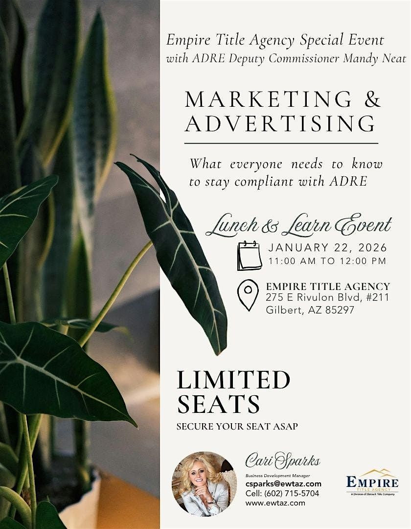 MARKETING & ADVERTISING.  WHAT EVERYONE NEEDS TO KNOW TO STAY COMPLIANT., 22 January | Event in Gilbert