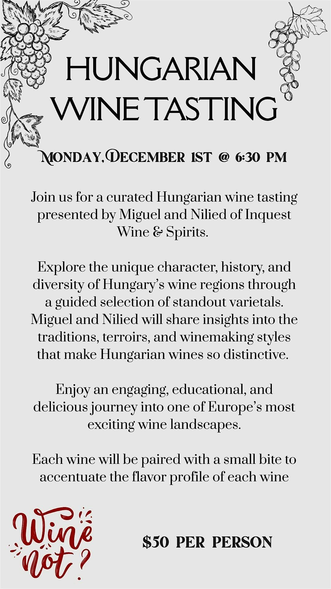 Hungarian Wine Tasting, 8 December | Event in South Pasadena | AllEvents