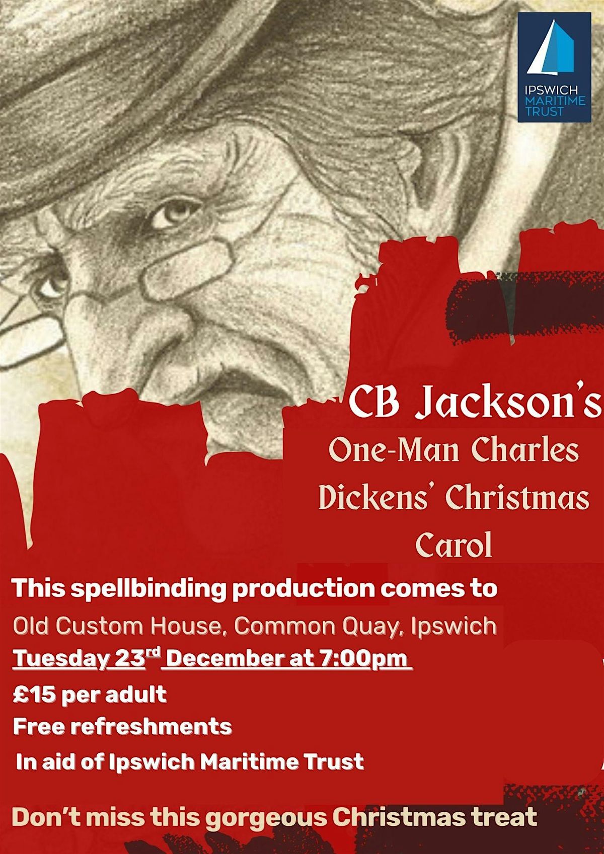 CB Jackson's - One-Man Charles Dickens’ Christmas Carol, 23 December | Event in Ipswich | AllEvents