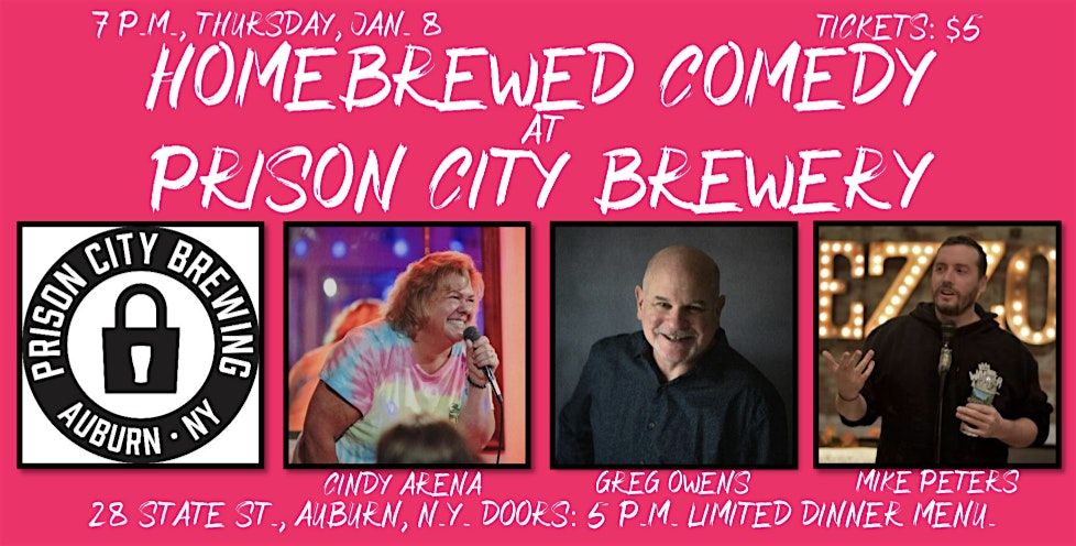 Homebrewed Comedy at Pr*son City Brewery, 8 January | Event in Auburn | AllEvents