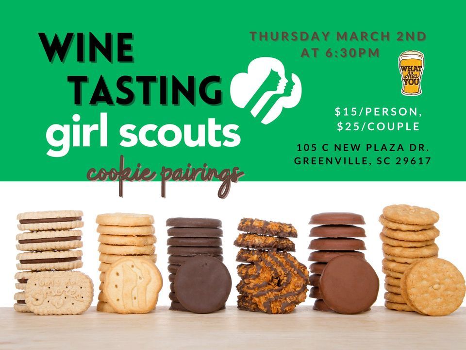 Wine Tasting Girl Scout Cookie Pairings, What Ales You, Greenville, 2