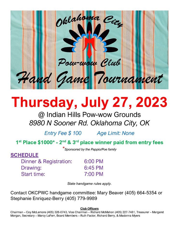 4th Annual OKC Pow Wow Club Handgame Tournament, Oklahoma City Pow Wow