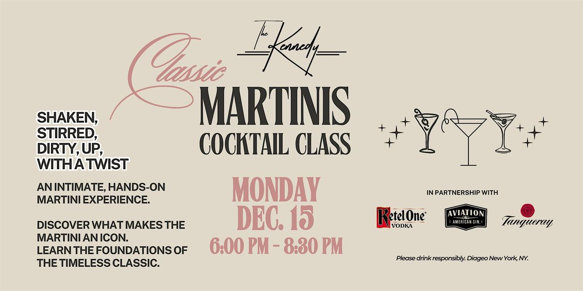 Classic Martinis Cocktail Class, 15 December | Event in Pensacola | AllEvents