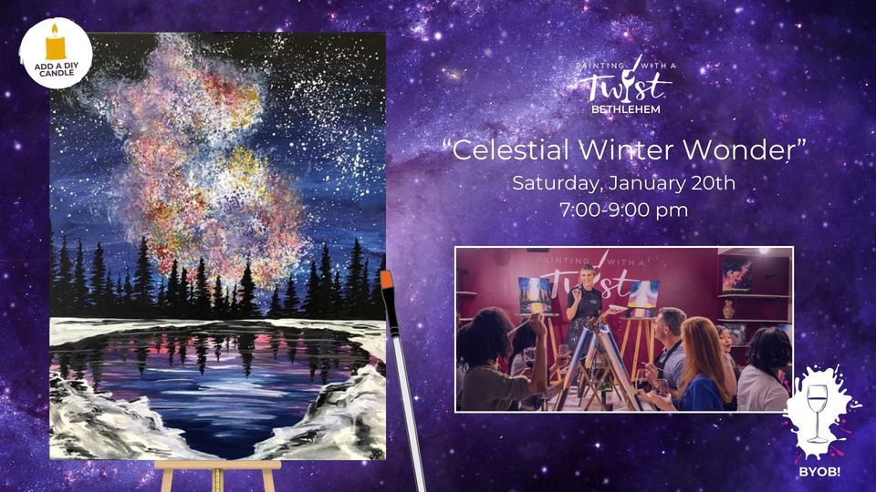 "Celestial Winter Wonder", Painting with a Twist (Bethlehem, PA
