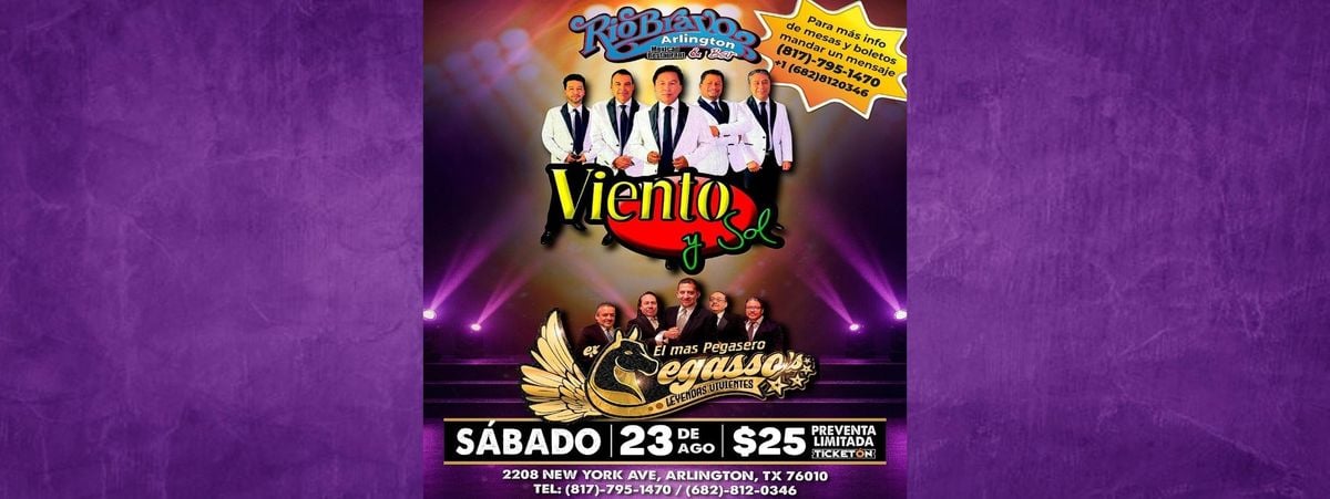 VIENTO Y SOL in Arlington, 23 August | Event in Arlington | AllEvents
