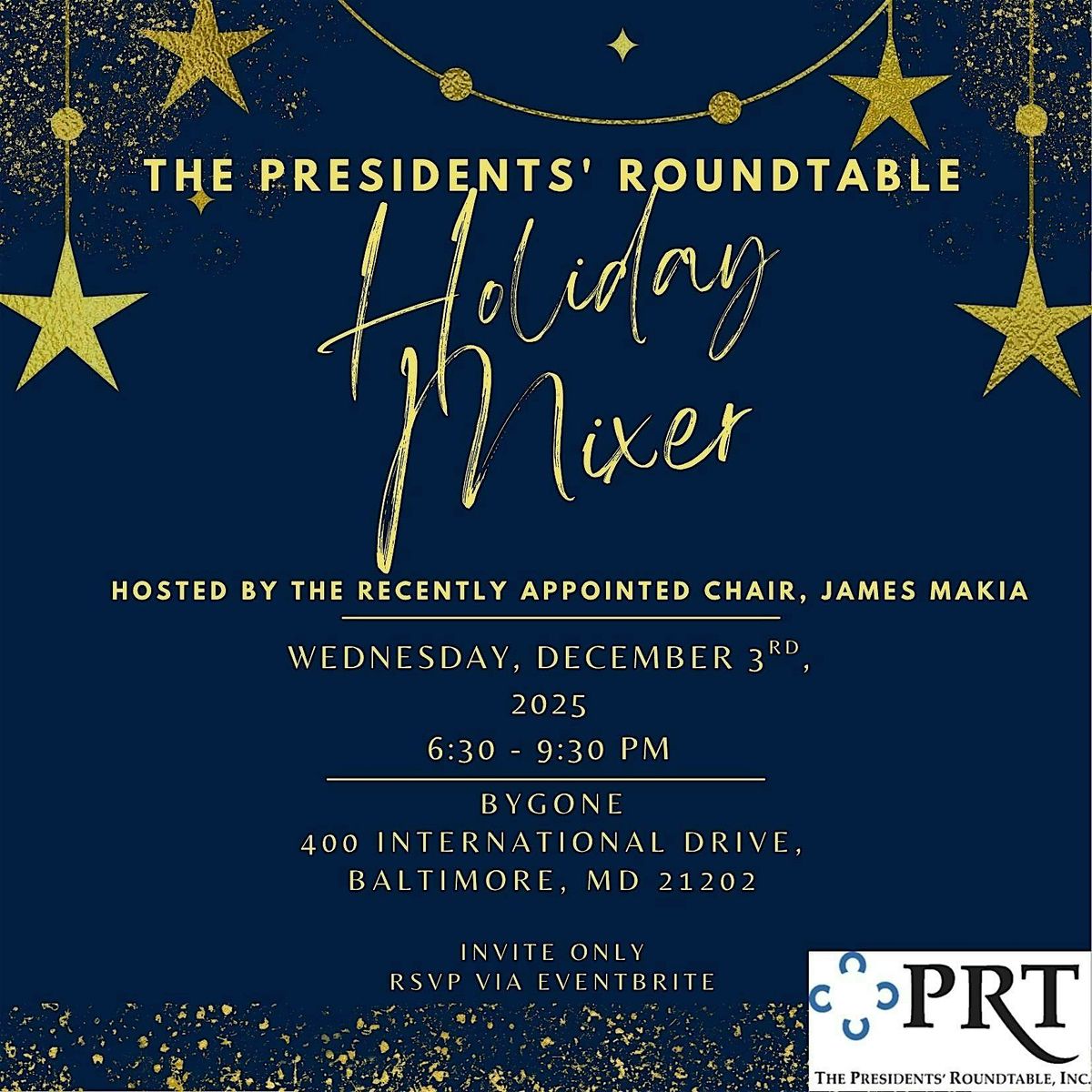 The Presidents' Roundtable Christmas Party Hosted By James Makia, 3 December | Event in Baltimore | AllEvents