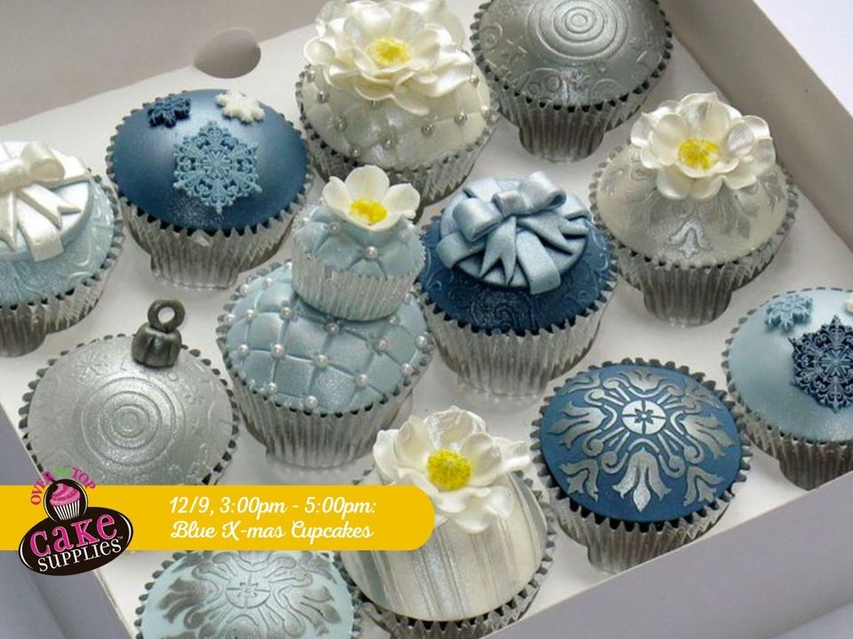 BLUE CHRISTMAS CUPCAKES , Over The Top Cake Supplies (San Antonio