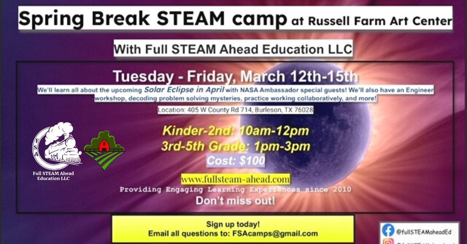 STEAM Spring Break Camp (Ages 911), 405 W County Road 714, Burleson